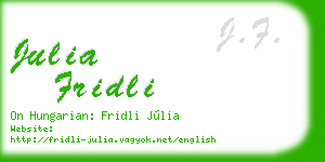 julia fridli business card
