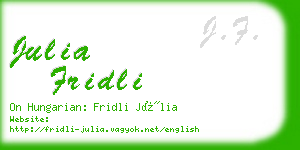 julia fridli business card